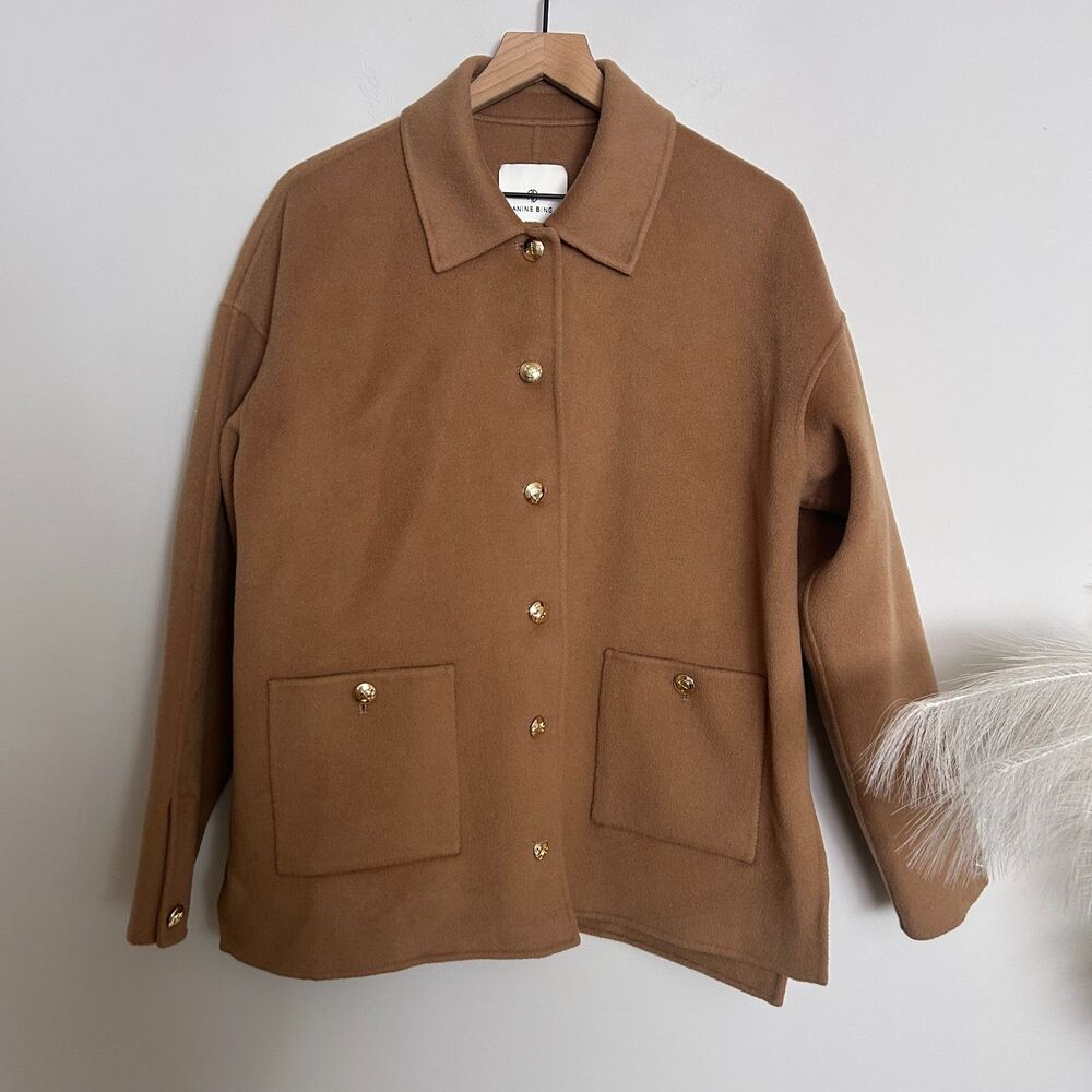 ANINE BING Luca Jacket Camel Wool Cashmere Oversized Coat